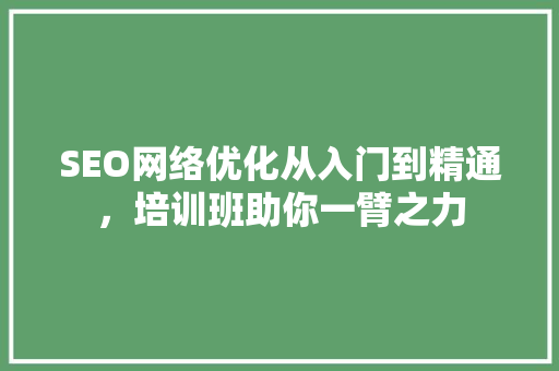 SEO网络优化从入门到精通，培训班助你一臂之力