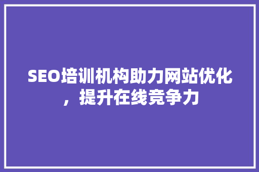 SEO培训机构助力网站优化，提升在线竞争力