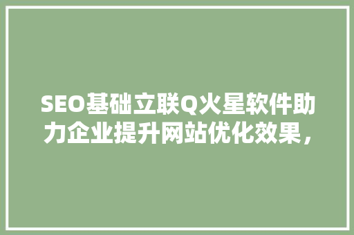 SEO基础立联Q火星软件助力企业提升网站优化效果，实现精准营销