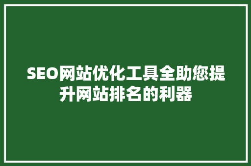SEO网站优化工具全助您提升网站排名的利器