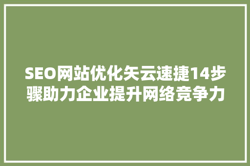 SEO网站优化矢云速捷14步骤助力企业提升网络竞争力