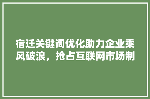 宿迁关键词优化助力企业乘风破浪，抢占互联网市场制高点