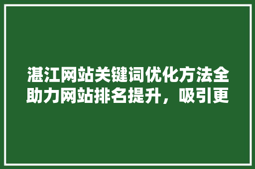 湛江网站关键词优化方法全助力网站排名提升，吸引更多流量