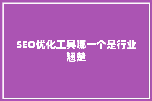 SEO优化工具哪一个是行业翘楚