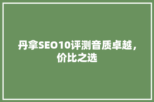 丹拿SEO10评测音质卓越，价比之选