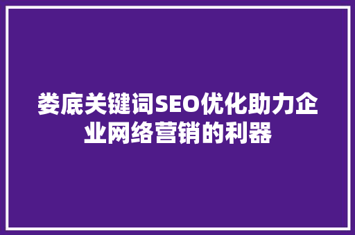 娄底关键词SEO优化助力企业网络营销的利器
