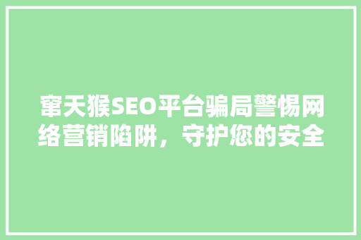 窜天猴SEO平台骗局警惕网络营销陷阱，守护您的安全