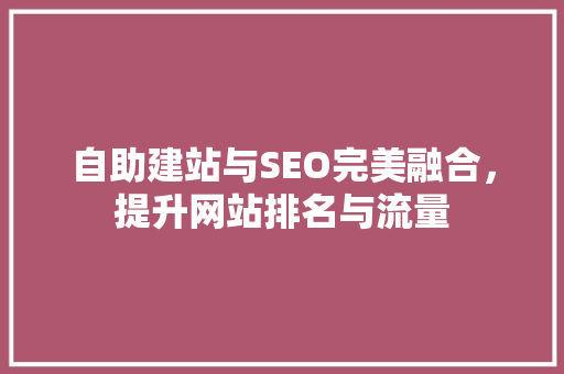 自助建站与SEO完美融合，提升网站排名与流量
