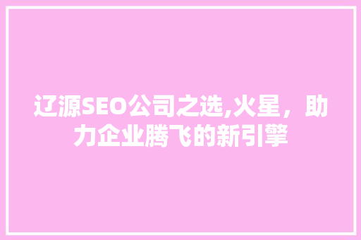 辽源SEO公司之选,火星，助力企业腾飞的新引擎
