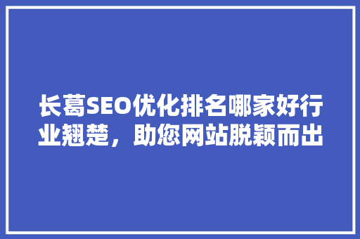 长葛SEO优化排名哪家好行业翘楚，助您网站脱颖而出
