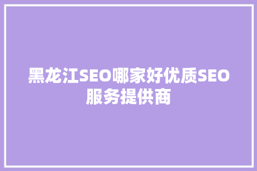 黑龙江SEO哪家好优质SEO服务提供商