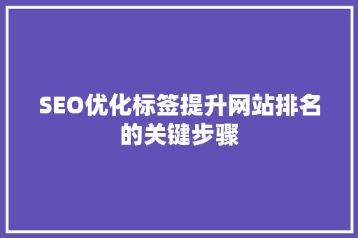 SEO优化标签提升网站排名的关键步骤