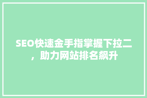 SEO快速金手指掌握下拉二，助力网站排名飙升