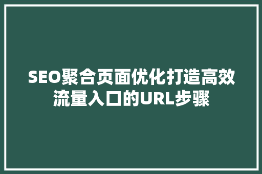 SEO聚合页面优化打造高效流量入口的URL步骤
