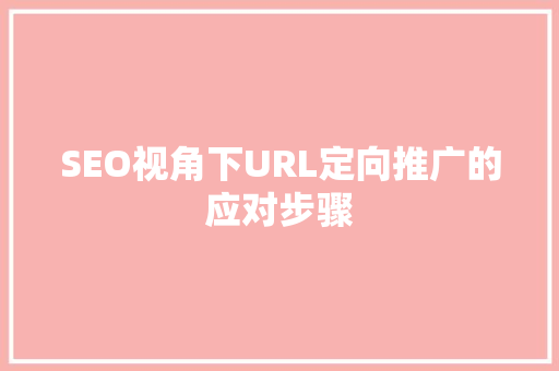 SEO视角下URL定向推广的应对步骤