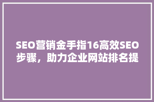 SEO营销金手指16高效SEO步骤，助力企业网站排名提升