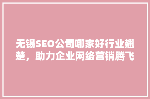 无锡SEO公司哪家好行业翘楚，助力企业网络营销腾飞
