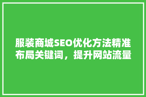 服装商城SEO优化方法精准布局关键词，提升网站流量与转化率