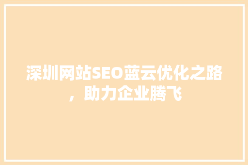 深圳网站SEO蓝云优化之路，助力企业腾飞