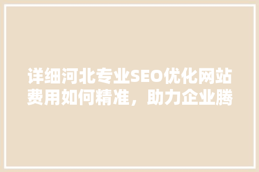 详细河北专业SEO优化网站费用如何精准，助力企业腾飞
