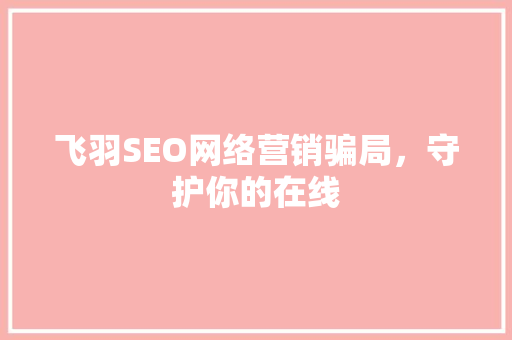 飞羽SEO网络营销骗局，守护你的在线
