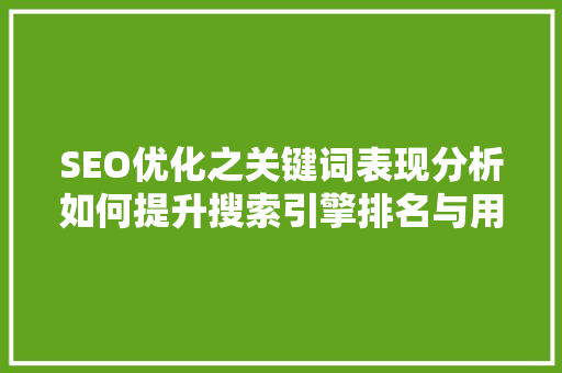 SEO优化之关键词表现分析如何提升搜索引擎排名与用户体验