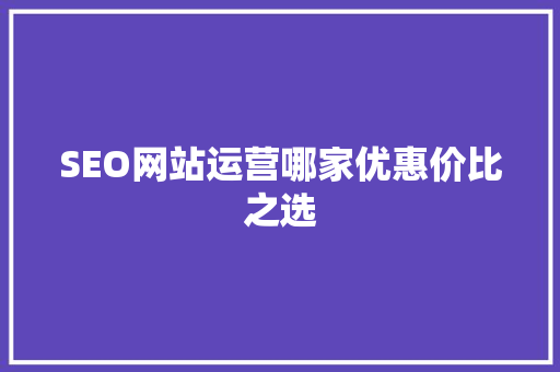 SEO网站运营哪家优惠价比之选