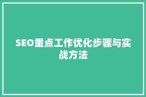 SEO重点工作优化步骤与实战方法