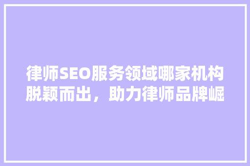 律师SEO服务领域哪家机构脱颖而出，助力律师品牌崛起