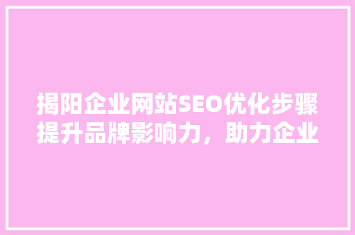 揭阳企业网站SEO优化步骤提升品牌影响力，助力企业腾飞