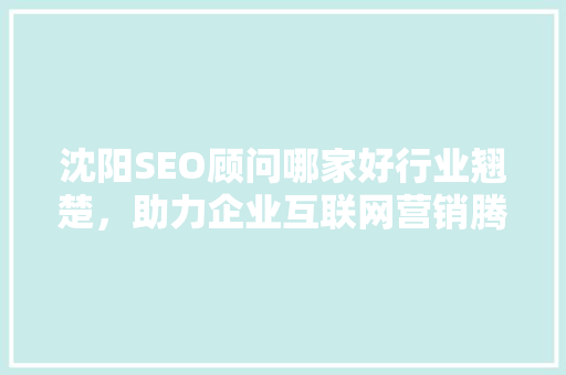 沈阳SEO顾问哪家好行业翘楚，助力企业互联网营销腾飞