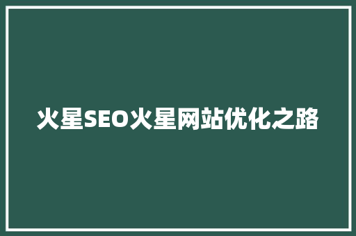 火星SEO火星网站优化之路