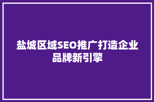 盐城区域SEO推广打造企业品牌新引擎