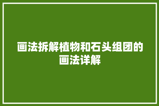 画法拆解植物和石头组团的画法详解