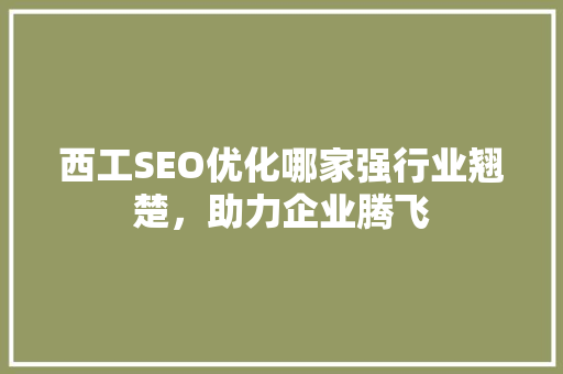 西工SEO优化哪家强行业翘楚，助力企业腾飞