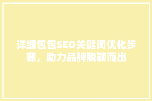 详细包包SEO关键词优化步骤，助力品牌脱颖而出