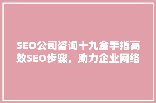 SEO公司咨询十九金手指高效SEO步骤，助力企业网络营销腾飞