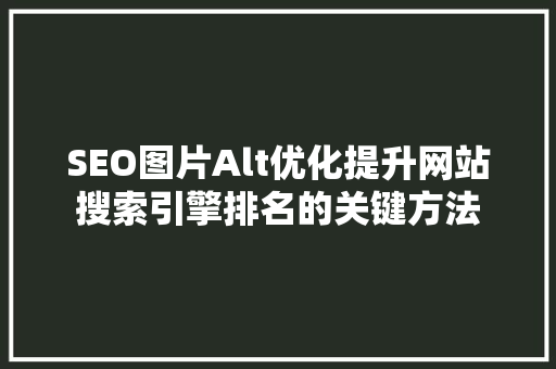 SEO图片Alt优化提升网站搜索引擎排名的关键方法
