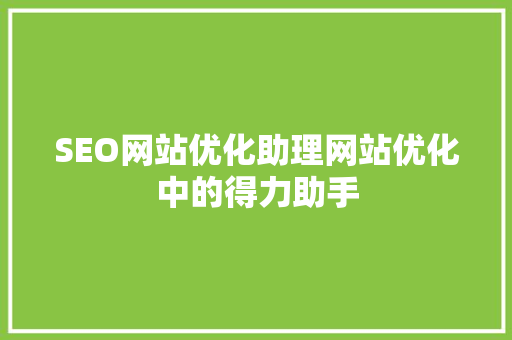SEO网站优化助理网站优化中的得力助手