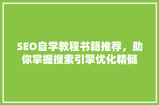 SEO自学教程书籍推荐，助你掌握搜索引擎优化精髓