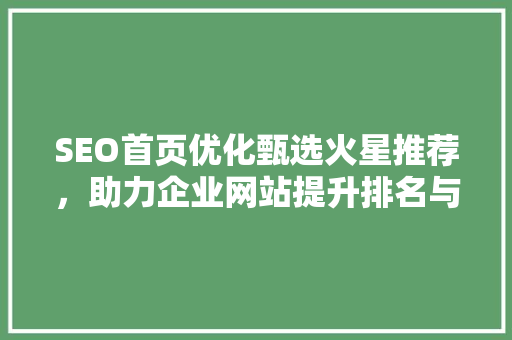 SEO首页优化甄选火星推荐，助力企业网站提升排名与流量