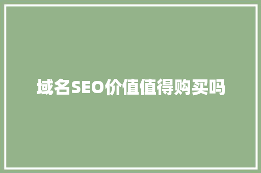 域名SEO价值值得购买吗