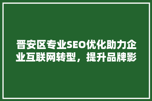 晋安区专业SEO优化助力企业互联网转型，提升品牌影响力