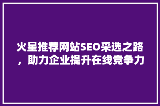 火星推荐网站SEO采选之路，助力企业提升在线竞争力