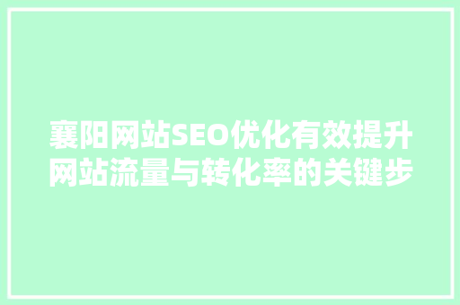 襄阳网站SEO优化有效提升网站流量与转化率的关键步骤
