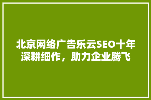 北京网络广告乐云SEO十年深耕细作，助力企业腾飞