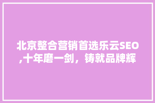 北京整合营销首选乐云SEO,十年磨一剑，铸就品牌辉煌