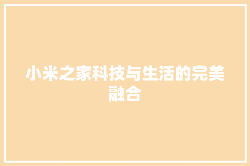 小米之家科技与生活的完美融合