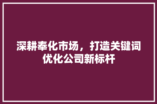 深耕奉化市场，打造关键词优化公司新标杆