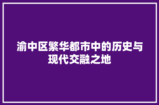 渝中区繁华都市中的历史与现代交融之地